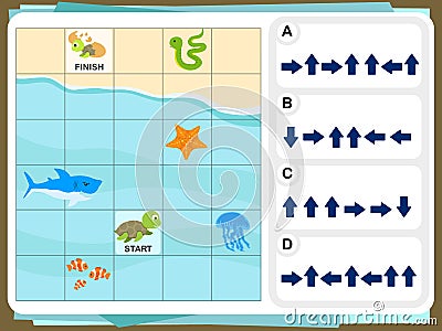 Practice Questions Worksheet for Education and IQ Test Vector Illustration