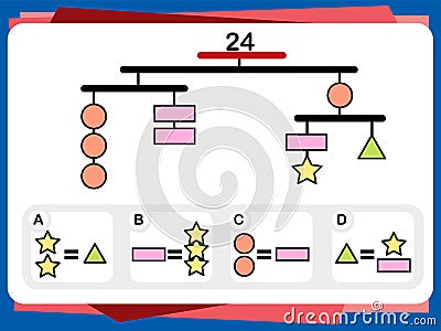 Practice Questions Worksheet for Education and IQ Test Vector Illustration