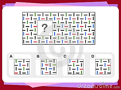 Practice Questions Worksheet for Education and IQ Test Vector Illustration