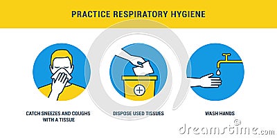 Practice respiratory hygiene Vector Illustration