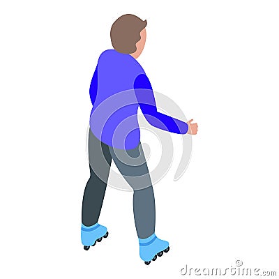 Practice rollerblade icon, isometric style Vector Illustration