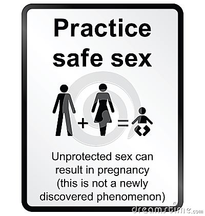 Practice Safe Sex Information Sign Vector Illustration