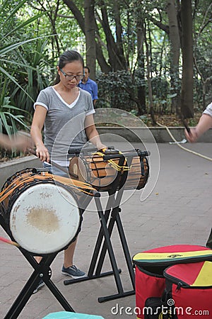 Practicing of The band members in SHENZHEN Editorial Stock Photo