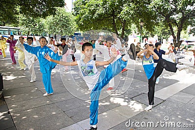 Practise Tai Chi Editorial Stock Photo