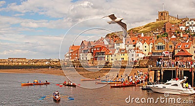 Practising for the Regatta at Whitby Editorial Stock Photo