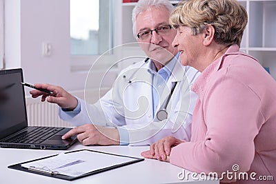 Practitioner and patient Stock Photo