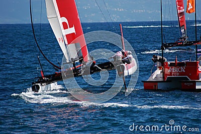 Prada Luna Rossa AC45 at Napoli America's Cup Race Editorial Stock Photo