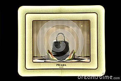 Prada luxury fashion store in Italy Editorial Stock Photo