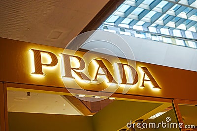 Prada store logo Editorial Stock Photo