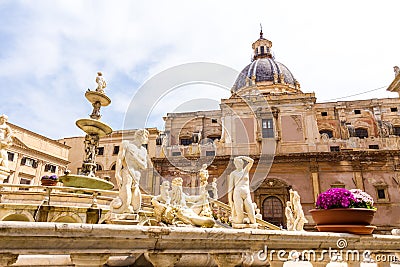 The Praetorian Fountain in Palermo, Italy Stock Photo