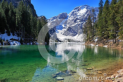 Pragser Wildsee Stock Photo