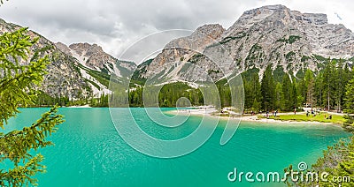 Pragser Wildsee (Lago di Braies) Stock Photo