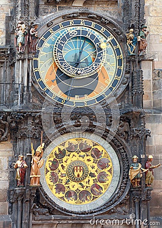 The Prague Astronomical Clock Stock Photo