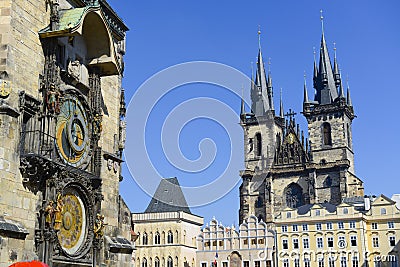 Prague astronomical clock Stock Photo