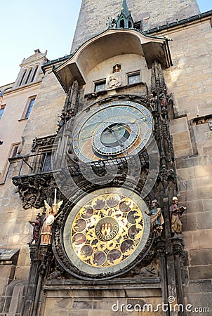 Prague astronomical clock Stock Photo