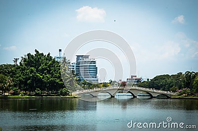 Prague bridges aerial view backgroung Editorial Stock Photo