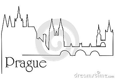 Prague capital city Vector Illustration