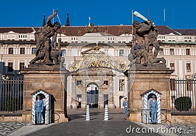 Prague Castle entrance, Matthias Gate Editorial Stock Photo