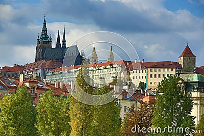 Prague Castle, Moldau, Prague, Czech Republic Stock Photo