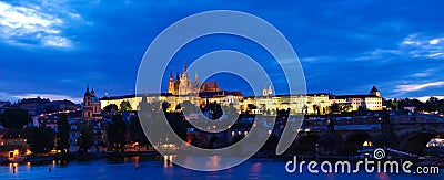 Prague castle at night Stock Photo