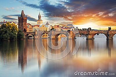 Prague - Charles bridge, Czech Republic Stock Photo