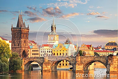 Prague - Charles bridge, Czech Republic Stock Photo