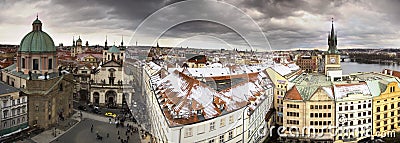 Prague city aerial Stock Photo