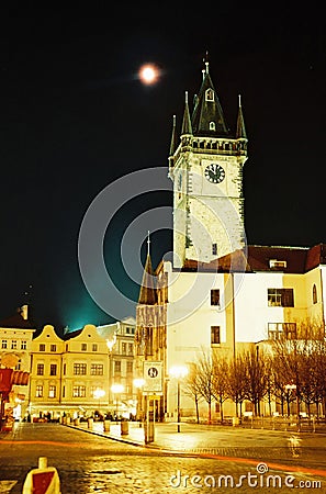 Prague city hall tower Stock Photo