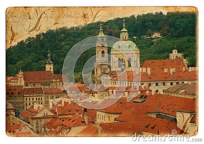 Prague city postcard Stock Photo