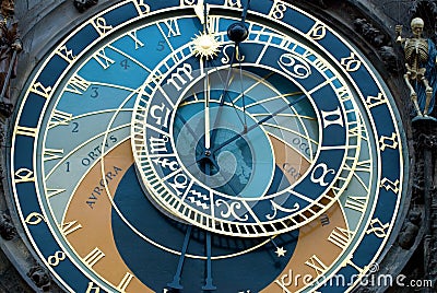 Prague Clock Stock Photo