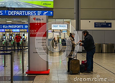 Interior of Vaclav Havel Airport Prague Editorial Stock Photo