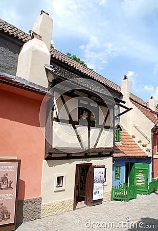 Prague, Czech Rep: Golden Lane Cottages Editorial Stock Photo