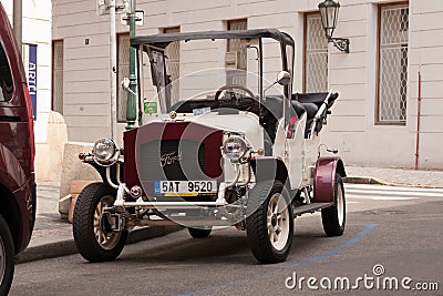 PRAGUE, CZECH REPUBLIC - APRIL 21, 2017: Vintage Ford car parked in the streets of Prague Editorial Stock Photo