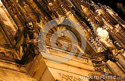 Prague, Czech Republic - August 24, 2016: Gargoyles in the Cathedral of Saints Vitus Stock Photo