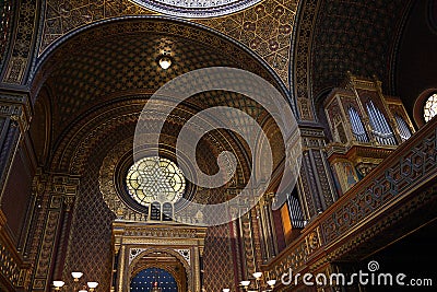 Prague, Czech Republic - July 10,2023: Spanish Synagogue in Prague city in Czech Republic. Editorial Stock Photo