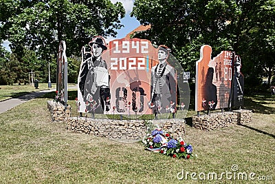 Prague, Czech Republic - May 28 2022: Commemoration of the anniversary of Operation Anthropoid in Prague, Zizkov at the Editorial Stock Photo