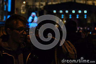 Czechs celebrate freedom marching for democracy on Velvet Revolution anniversary Editorial Stock Photo