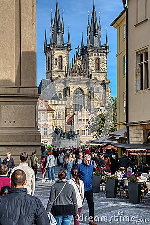 Prague market on Old Town square In Prague, Czech Republic Editorial Stock Photo