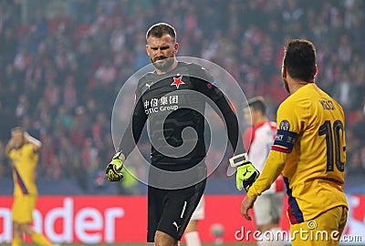 UEFA Champions League: Slavia Praha v Barcelona Editorial Stock Photo