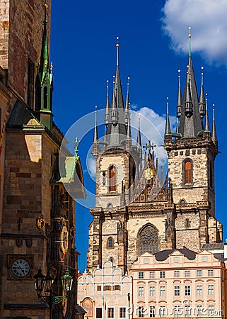 Prague famous landmarks Stock Photo