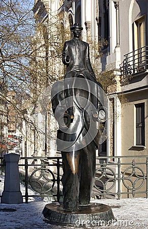 Prague-Franz Kafka sculpture Stock Photo