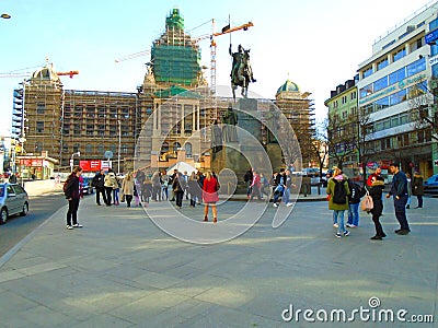 Prague full of people and tourists Editorial Stock Photo