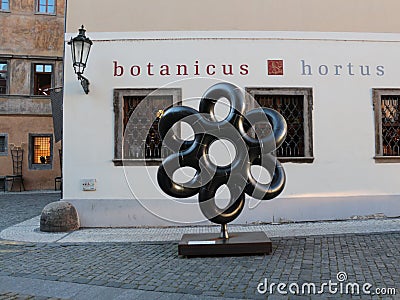 Prague interesting street monument Editorial Stock Photo