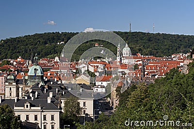 Prague - Lesser Town and Petrin Hill Stock Photo