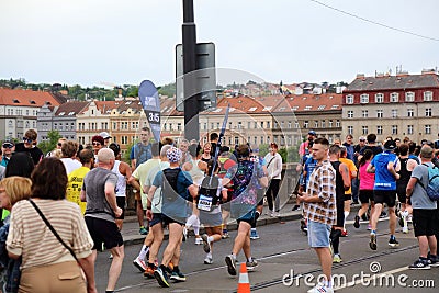 Prague Marathon 2024 pacemakers Editorial Stock Photo
