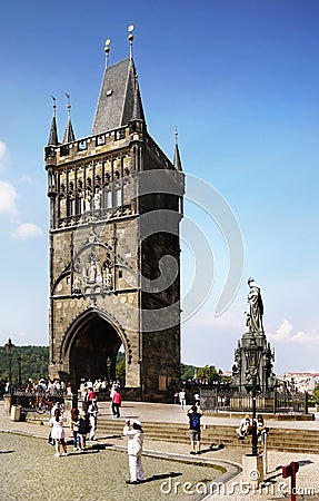 Prague, Old Town Bridge Tower Editorial Stock Photo