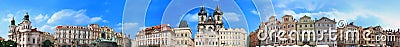 Prague: old town square panorama Editorial Stock Photo