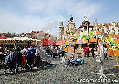 Prague Old Town Square - St Nicholas Church Editorial Stock Photo