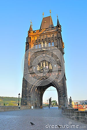 Prague. Old Town tower at dawn Stock Photo