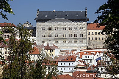 Prague - Panoramic with Uvoz Street Stock Photo